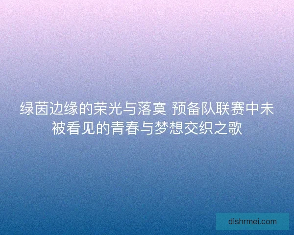 绿茵边缘的荣光与落寞 预备队联赛中未被看见的青春与梦想交织之歌