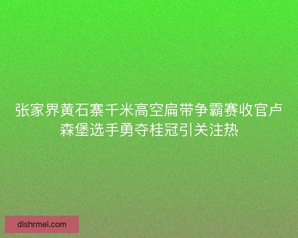 张家界黄石寨千米高空扁带争霸赛收官卢森堡选手勇夺桂冠引关注热